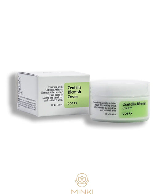 COSRX Centella Blemish Cream en su envase junto a la caja original