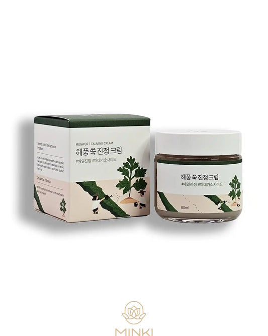ROUND LAB Mugwort Calming Cream en su envase junto a la caja original