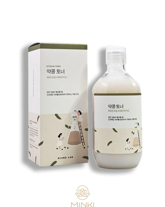 ROUND LAB Soy Bean Nourishing Toner en su envase junto a la caja original