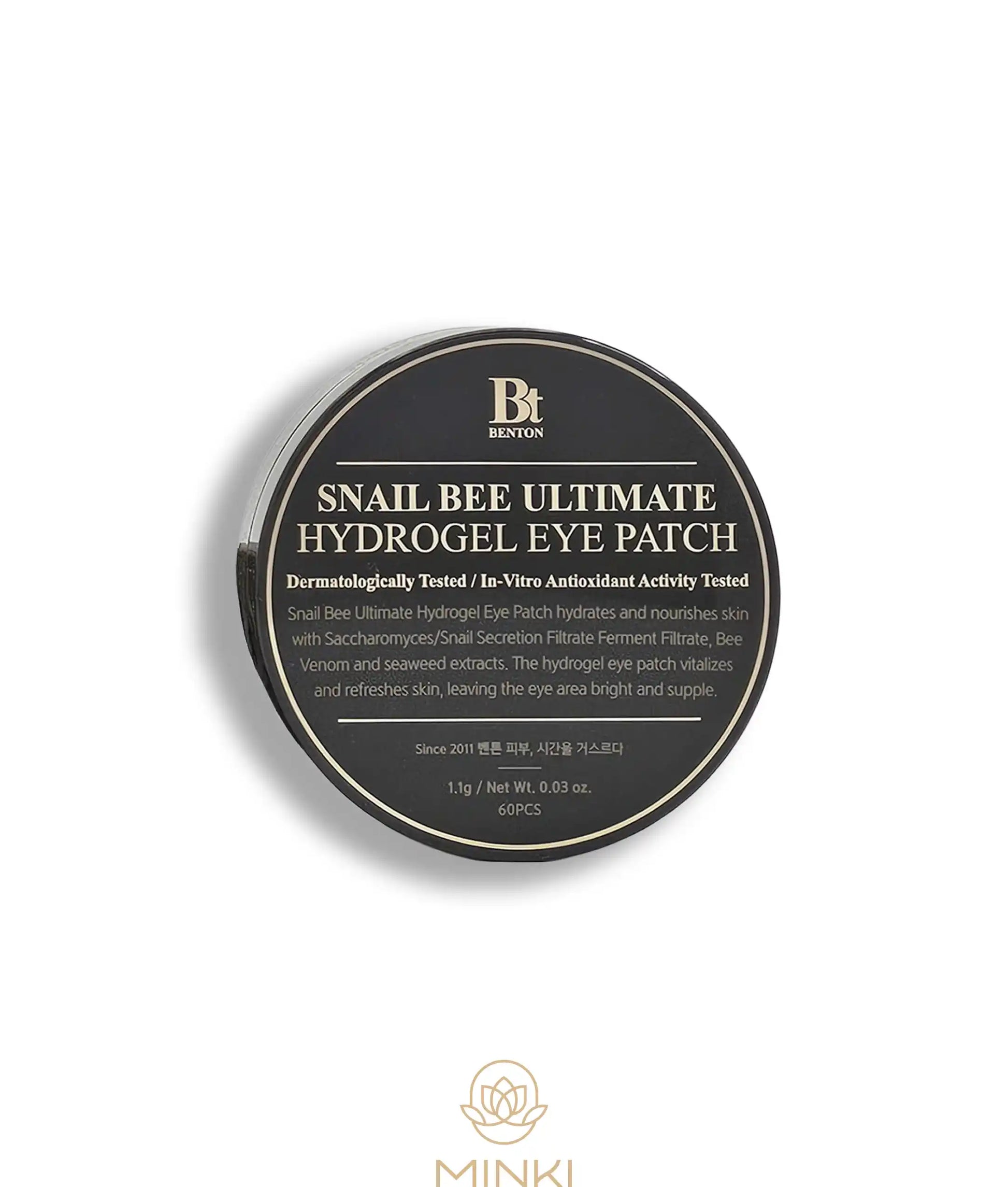 BENTON Snail Bee Ultimate Hydrogel Eye Patch -  Parches de contorno de ojos con baba de caracol y veneno de abeja 60 uds.