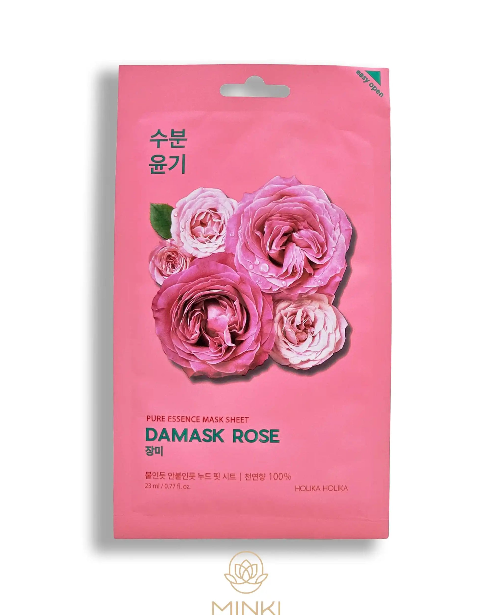 HOLIKA HOLIKA Pure Essence Mask Sheet Rose - Mascarilla iluminadora de Rosa de damasco 20 ml