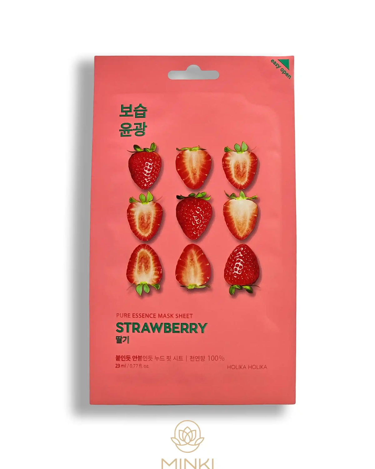 HOLIKA HOLIKA Pure Essence Mask Sheet Strawberry - Mascarilla iluminadora de fresa 20 ml