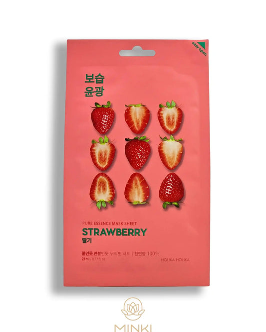 HOLIKA HOLIKA Pure Essence Mask Sheet Strawberry - Mascarilla iluminadora de fresa 20 ml