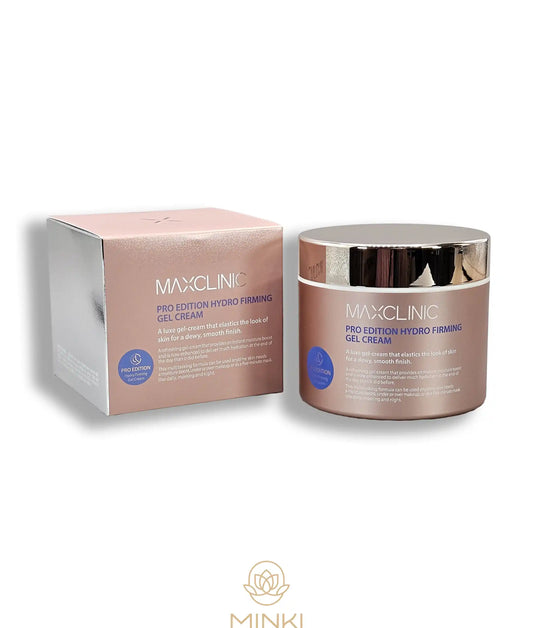 MAXCLINIC Pro Edition Hydro Firming Gel Cream en su envase junto a la caja original