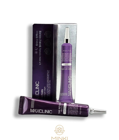MAXCLINIC Time Return Melatonin Eye Cream en su envase junto a la caja original