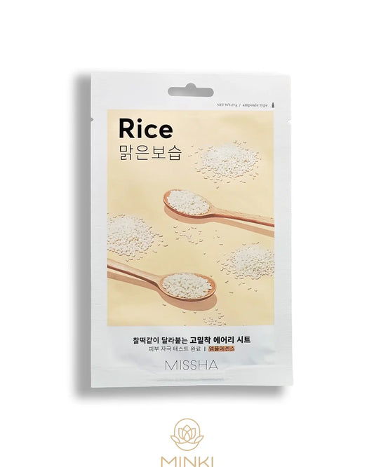 MISSHA Airy Fit Rice Sheet Mask - Mascarilla de arroz iluminadora 19 g