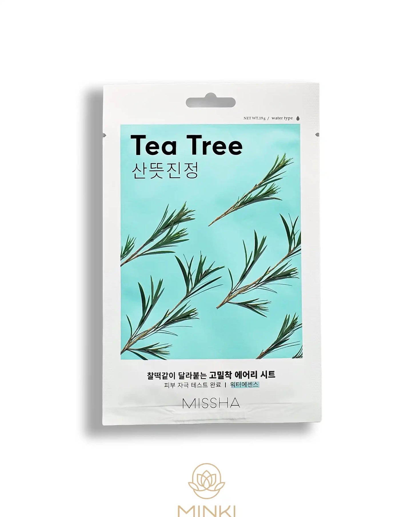 MISSHA Airy Fit Tea Tree Sheet Mask - Mascarilla anti-acné y poros 19 g