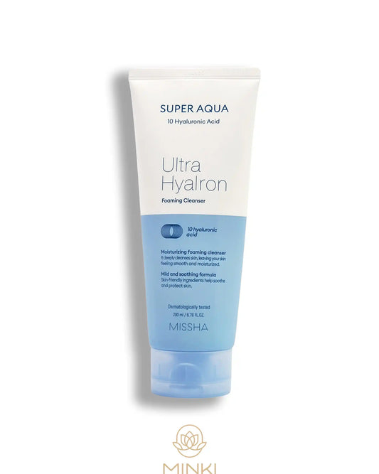 MISSHA Super Aqua Ultra Hyalron Foaming Cleanser - Limpiador con ácido hialurónico 200 ml