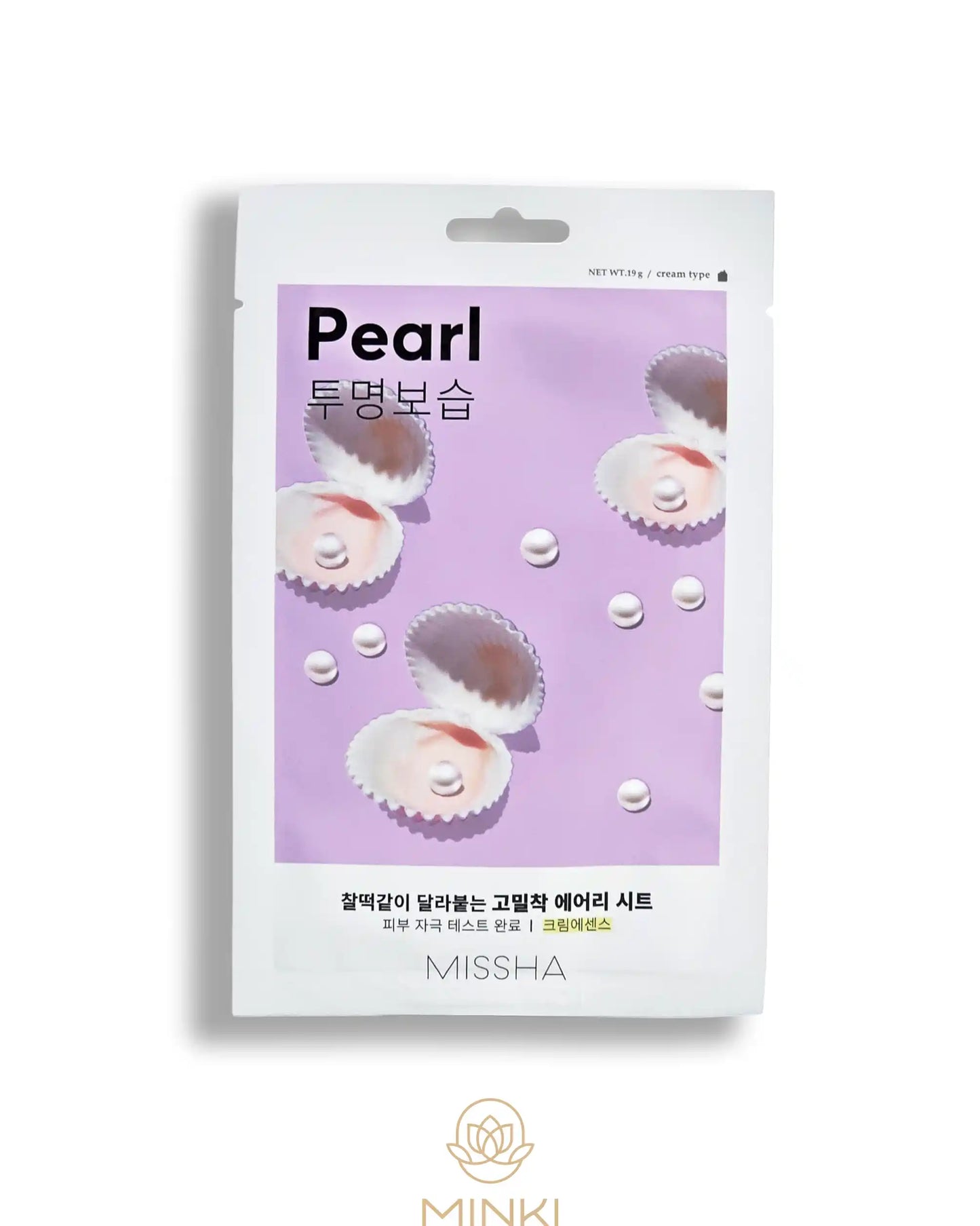 MISSHA Airy Fit Pearl Sheet Mask - Mascarilla iluminadora de perla 19 g