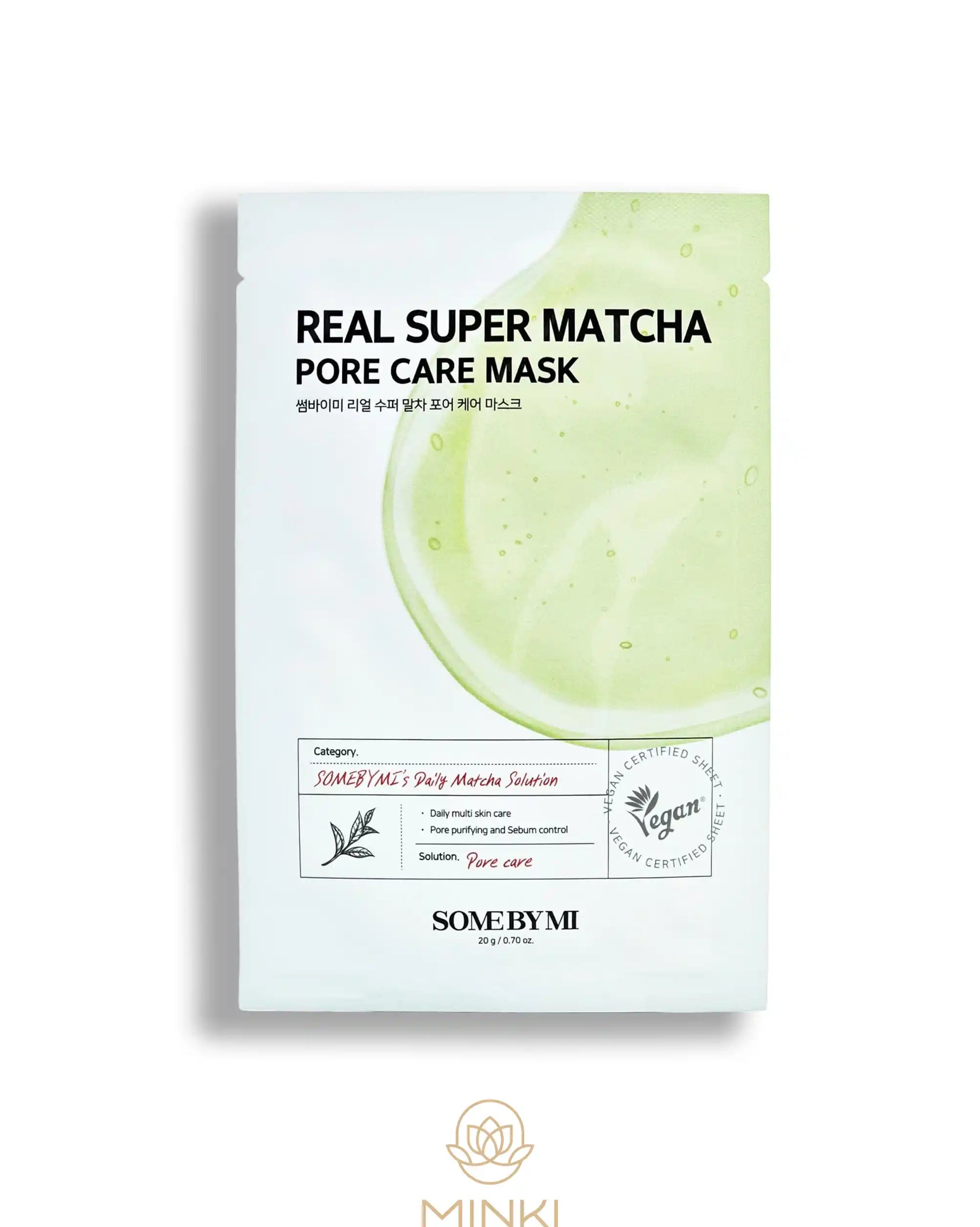 SOME BY MI Real Super Matcha Pore Care Mask - Mascarilla de tejido para poros 20 g