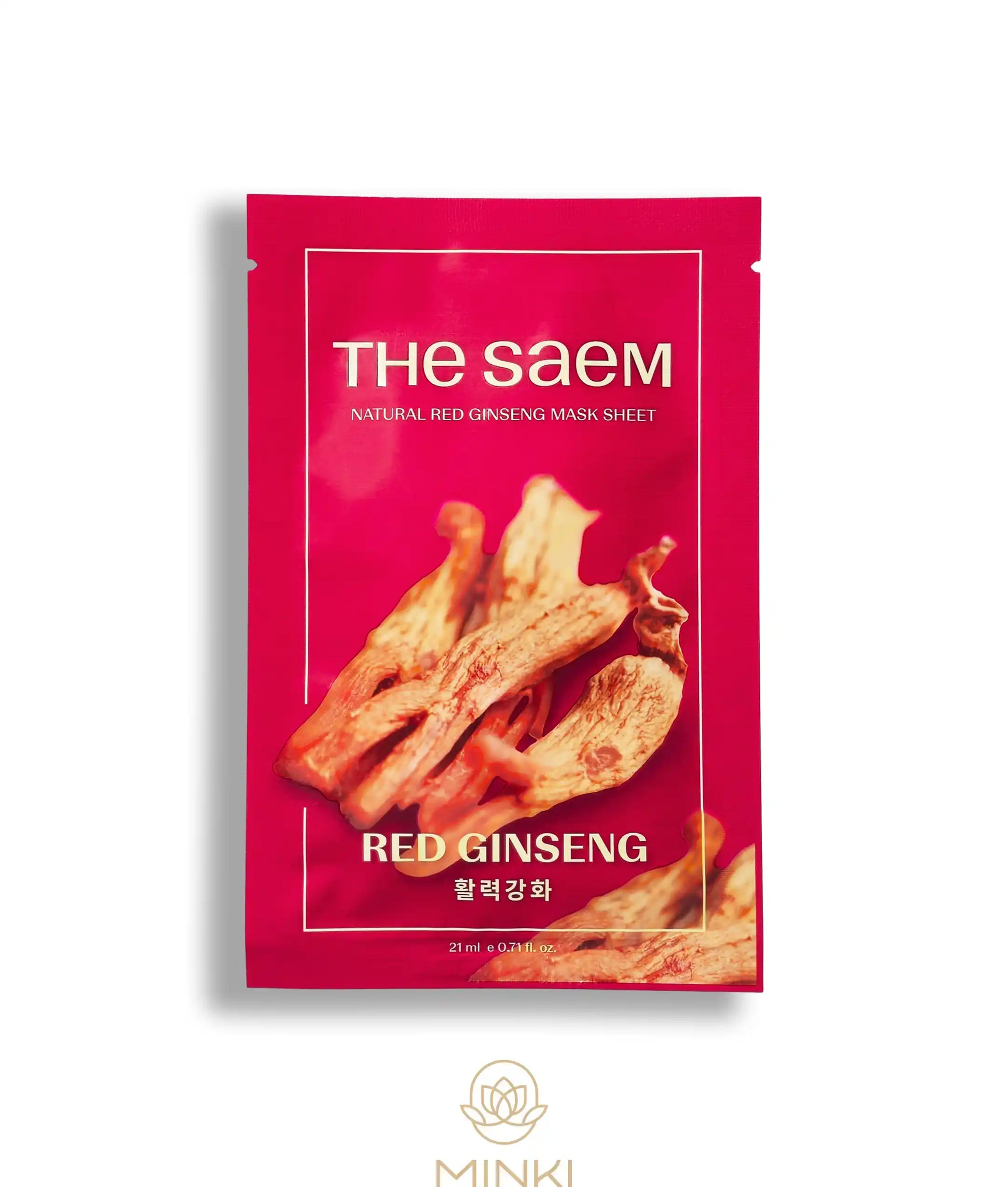 THE SAEM Natural Red Ginseng Mask Sheet -  Mascarilla antiedad con ginseng rojo 21 ml