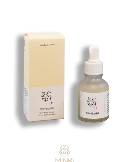 BEAUTY OF JOSEON Glow Deep Rice + Alpha-Arbutin Serum en su envase junto a la caja original