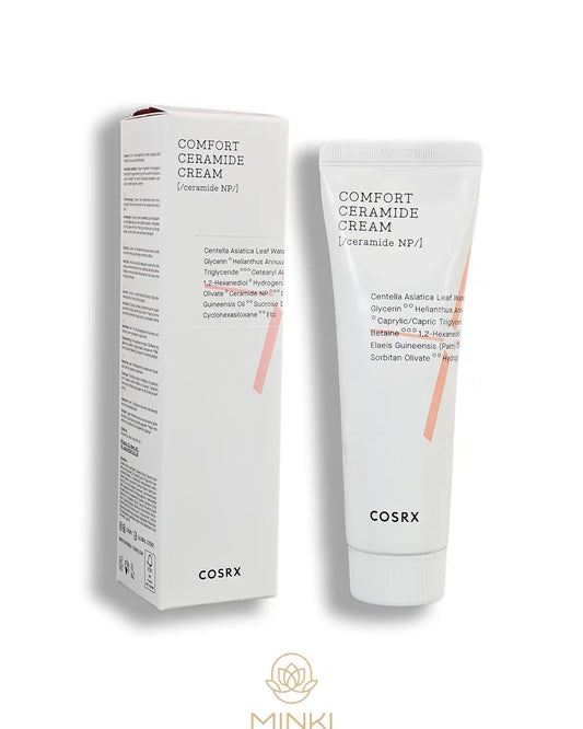 COSRX Balancing Comfort Ceramide Cream en su envase junto a la caja original