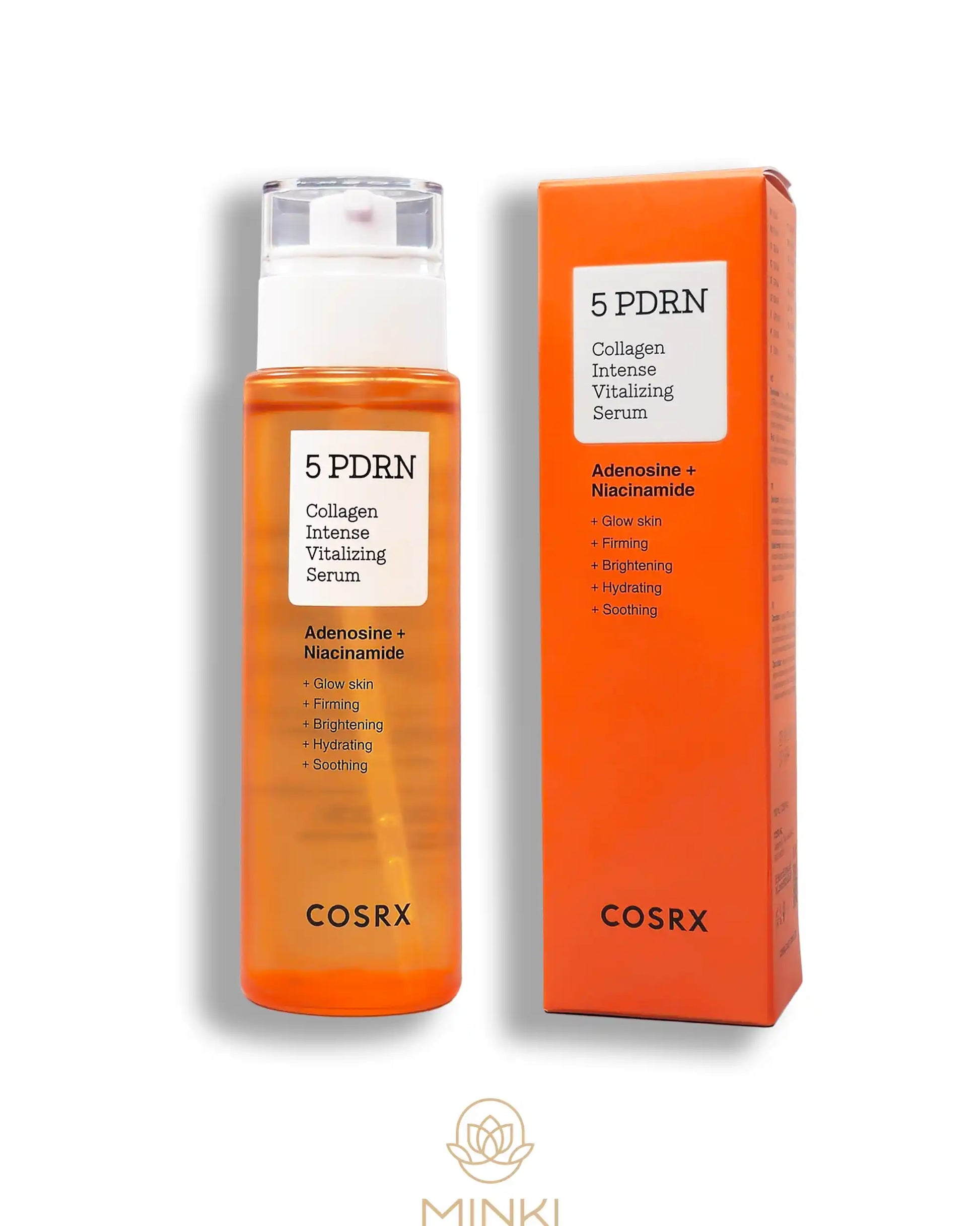 COSRX The 5 PDRN Collagen Intense Vitalizing Serum en su envase junto a la caja original