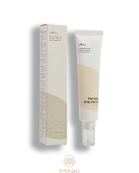 ISNTREE TW-Real Eye Cream en su envase junto a la caja original