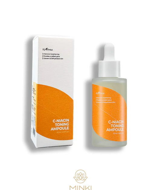 ISNTREE C-Niacin Toning Ampoule en su envase junto a la caja original
