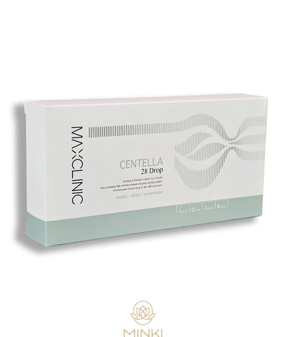 MAXCLINIC Centella 28 Drop Ampoule en su envase junto a la caja original
