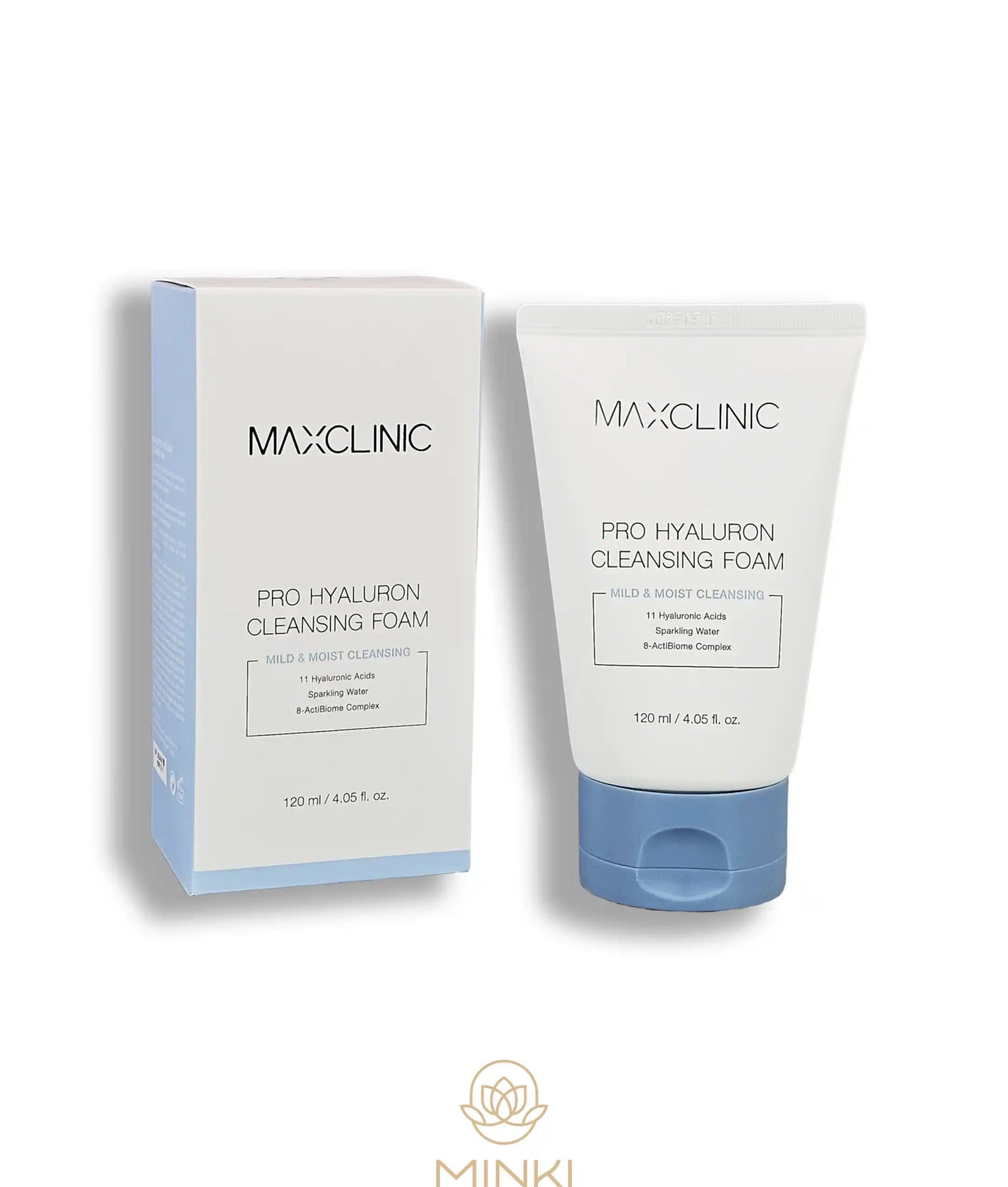 MAXCLINIC Pro Hyaluron Cleansing Foam en su envase junto a la caja original