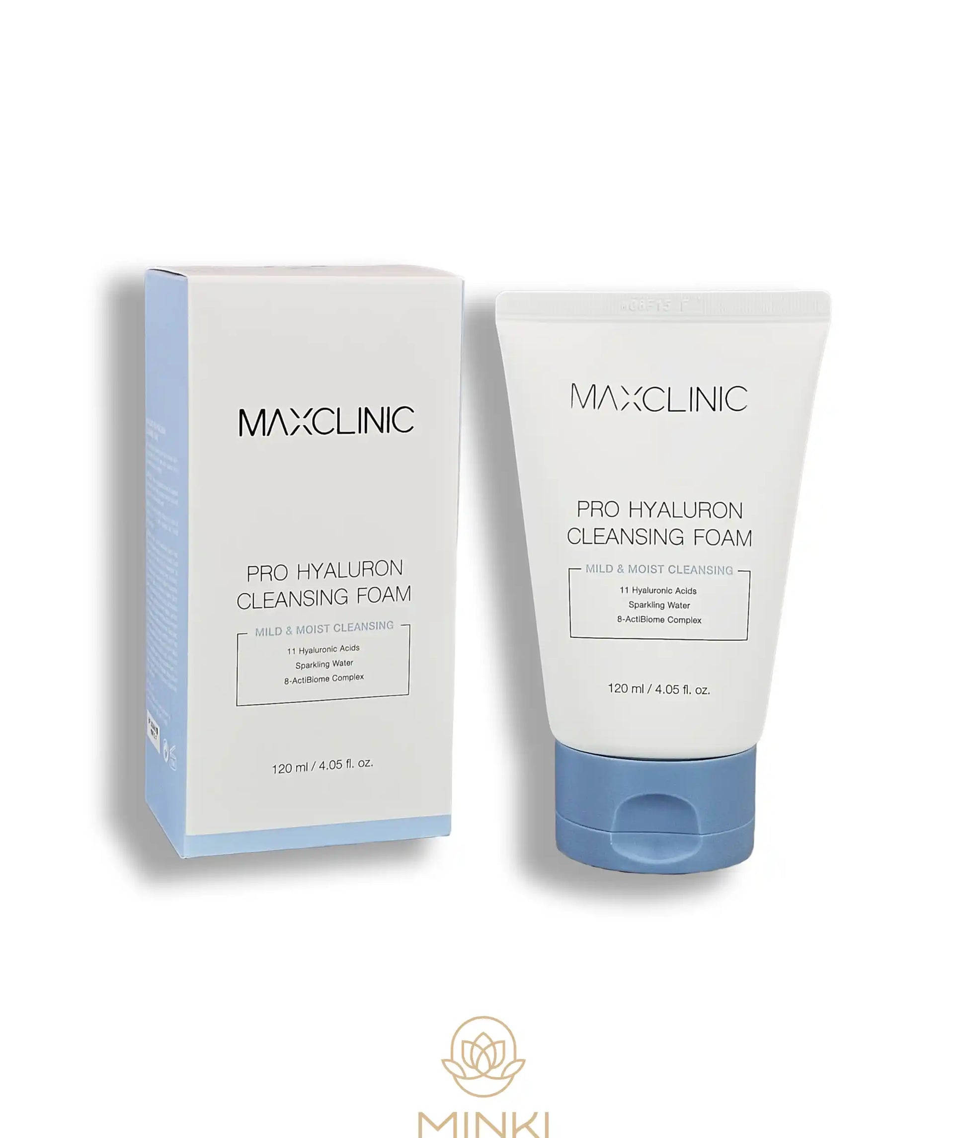 MAXCLINIC Pro Hyaluron Cleansing Foam en su envase junto a la caja original