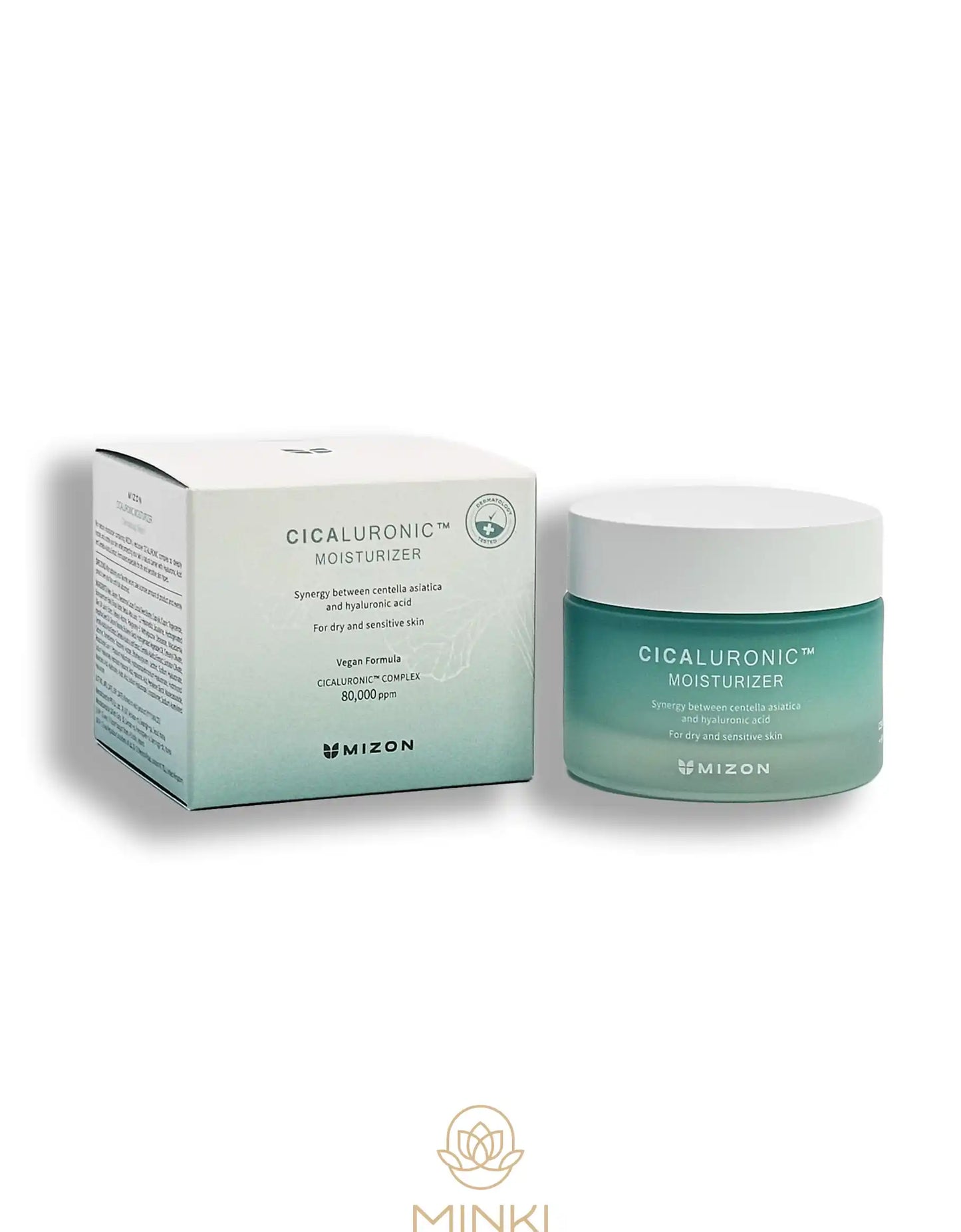 MIZON Cicaluronic Moisturizer Cream en su envase junto a la caja original