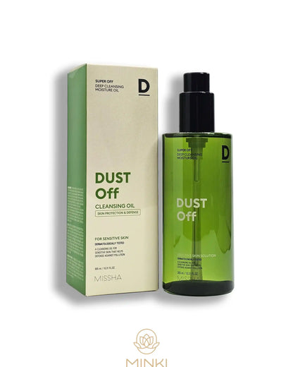 MISSHA Super Off (Dust Off) Cleansing Oil en su envase junto a la caja original