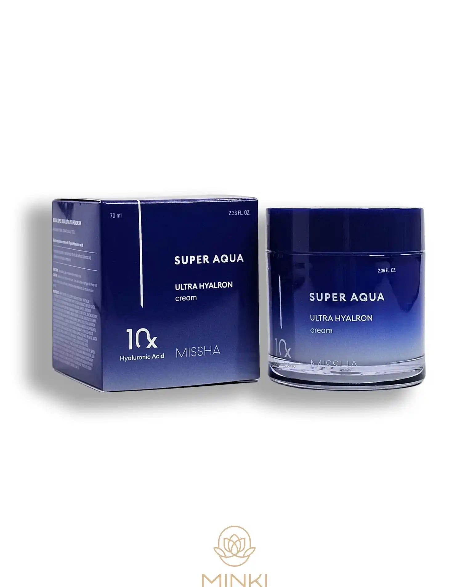 MISSHA Super Aqua Ultra Hyalron Cream en su envase junto a la caja original