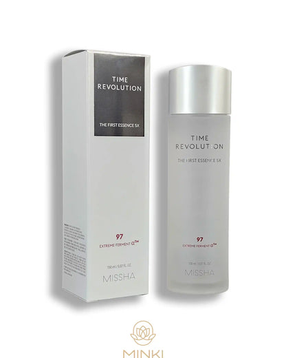 MISSHA Time Revolution The First Treatment Essence 5x en su envase junto a la caja original