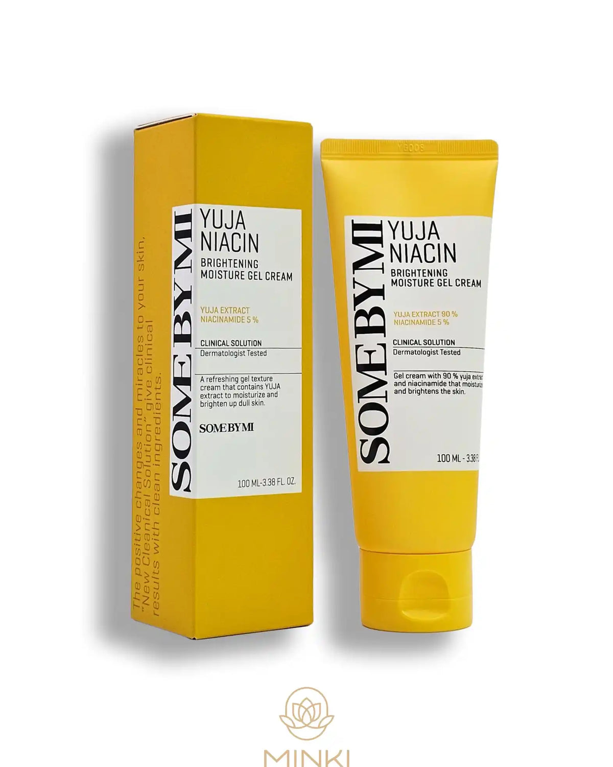 SOME BY MI Yuja Niacin Brightening Moisture Gel Cream en su envase junto a la caja original