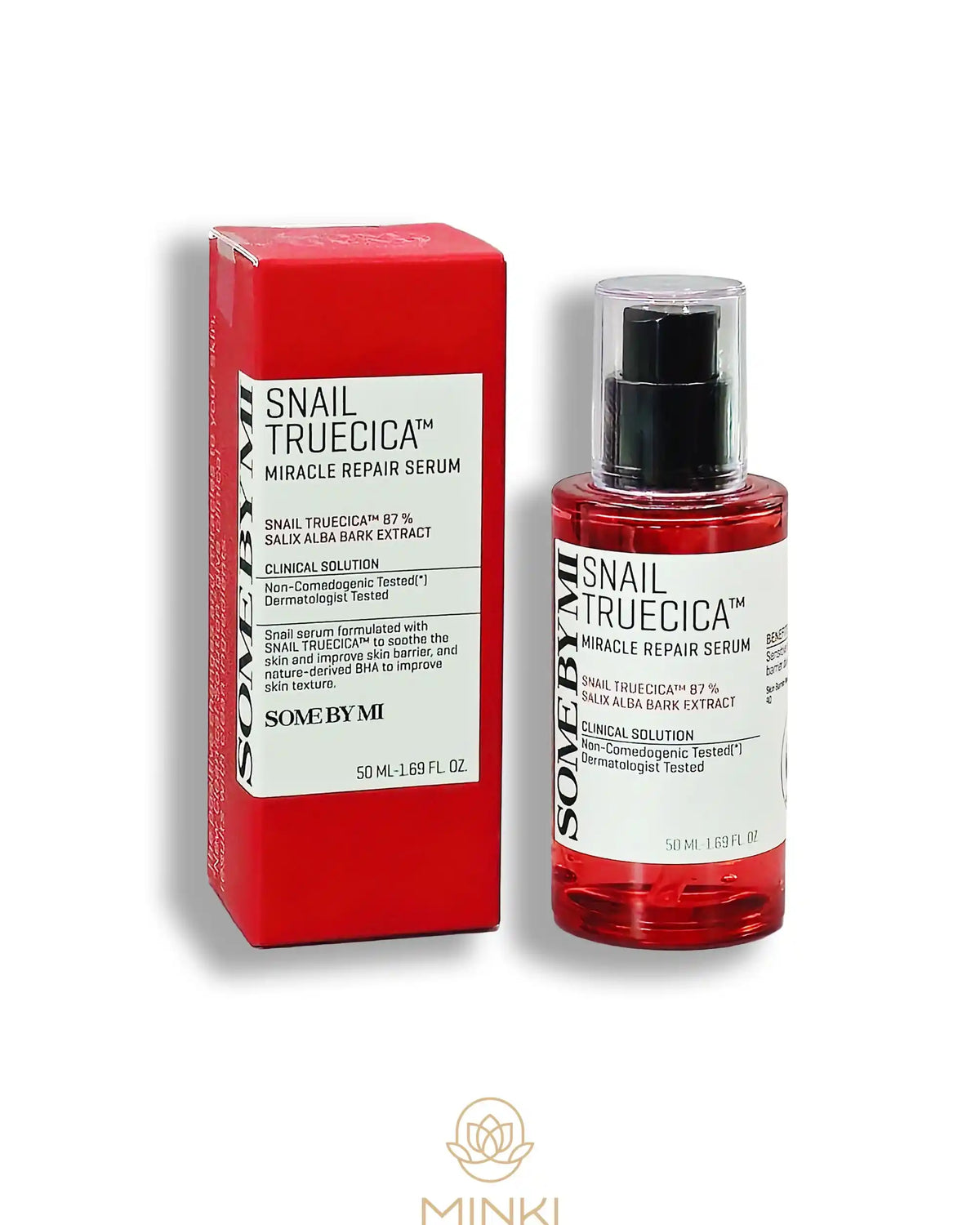 SOME BY MI Snail TrueCICA Miracle Repair Serum en su envase junto a la caja original