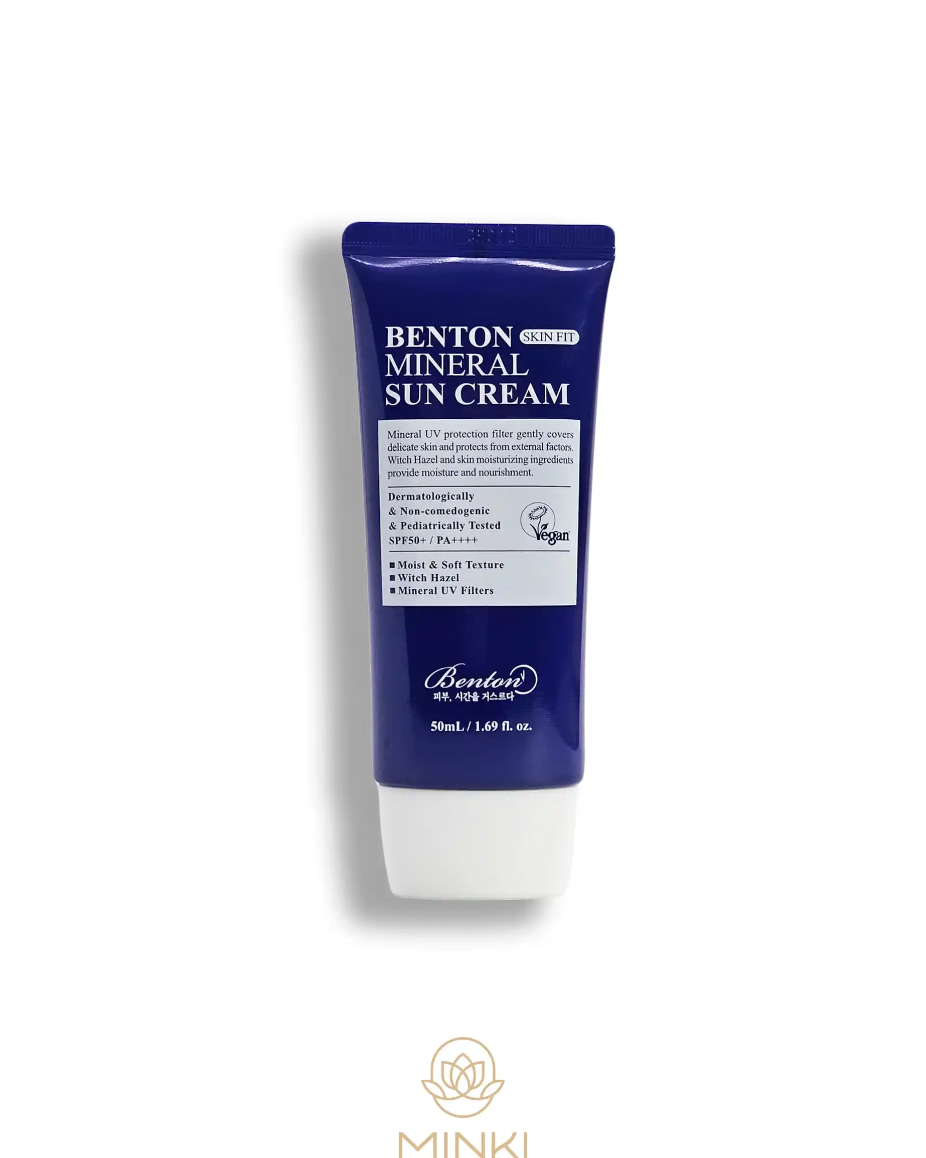 Protector solar mineral Benton Skin Fit SPF50+ textura ligera y calmante