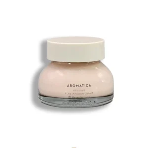 Crema rosa damascena Reviving Rose Infusion de Aromatica, hidratante vegana y rejuvenecedora