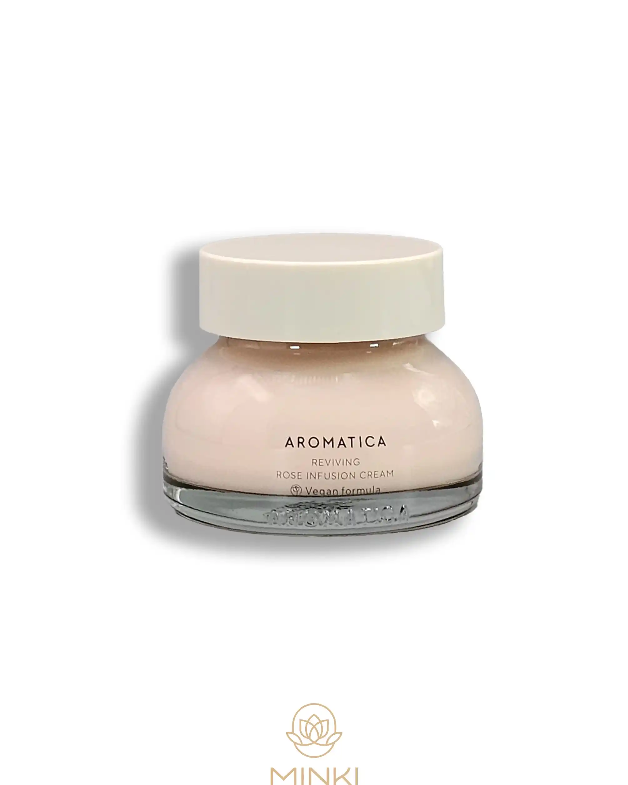 Crema rosa damascena Reviving Rose Infusion de Aromatica, hidratante vegana y rejuvenecedora