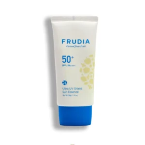 Frudia protector solar Ultra UV Shield Sun Essence SPF50, textura ligera y protección facial
