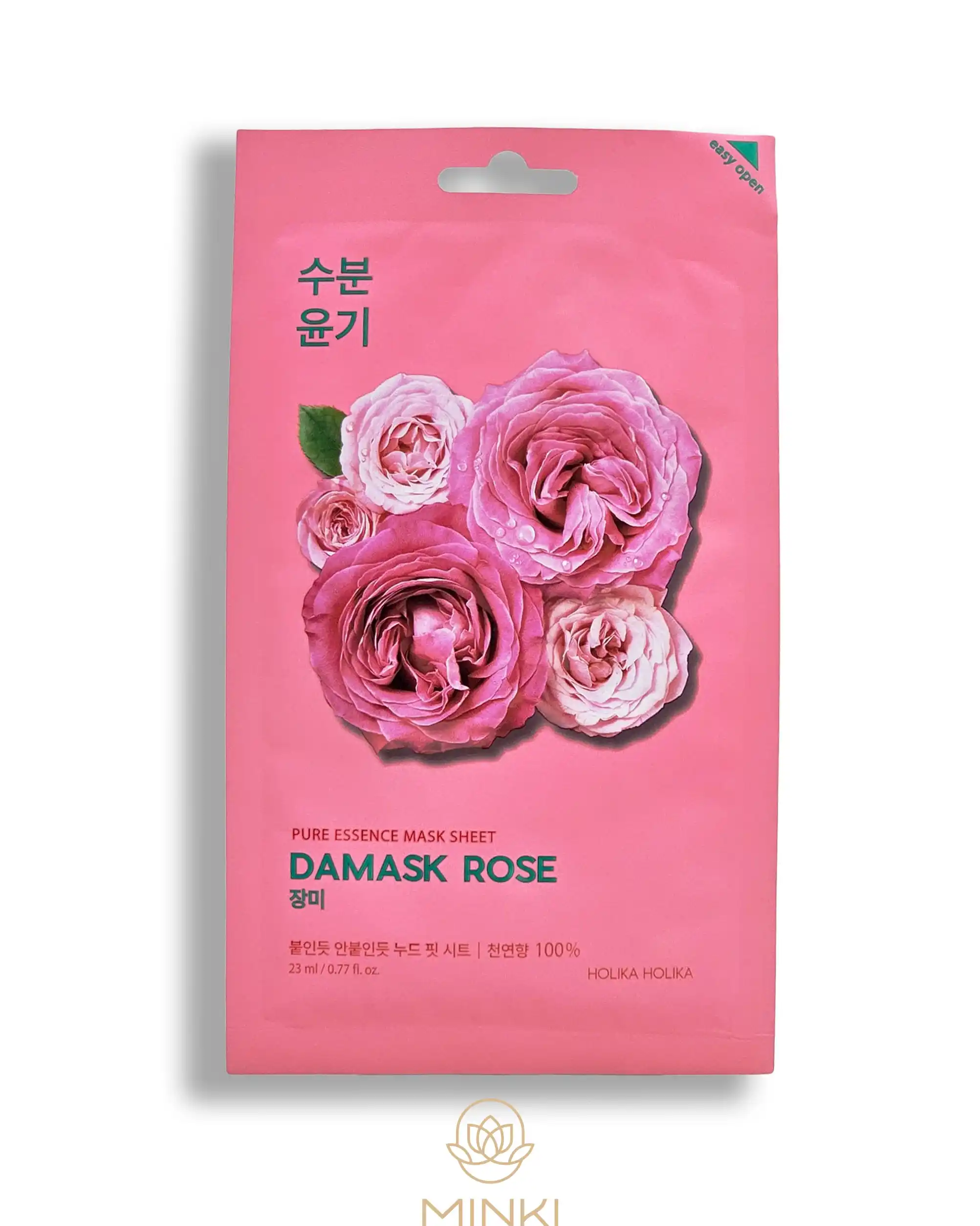 Mascarilla de rosa de damasco HOLIKA HOLIKA, hidratante y revitalizante de cosmética coreana