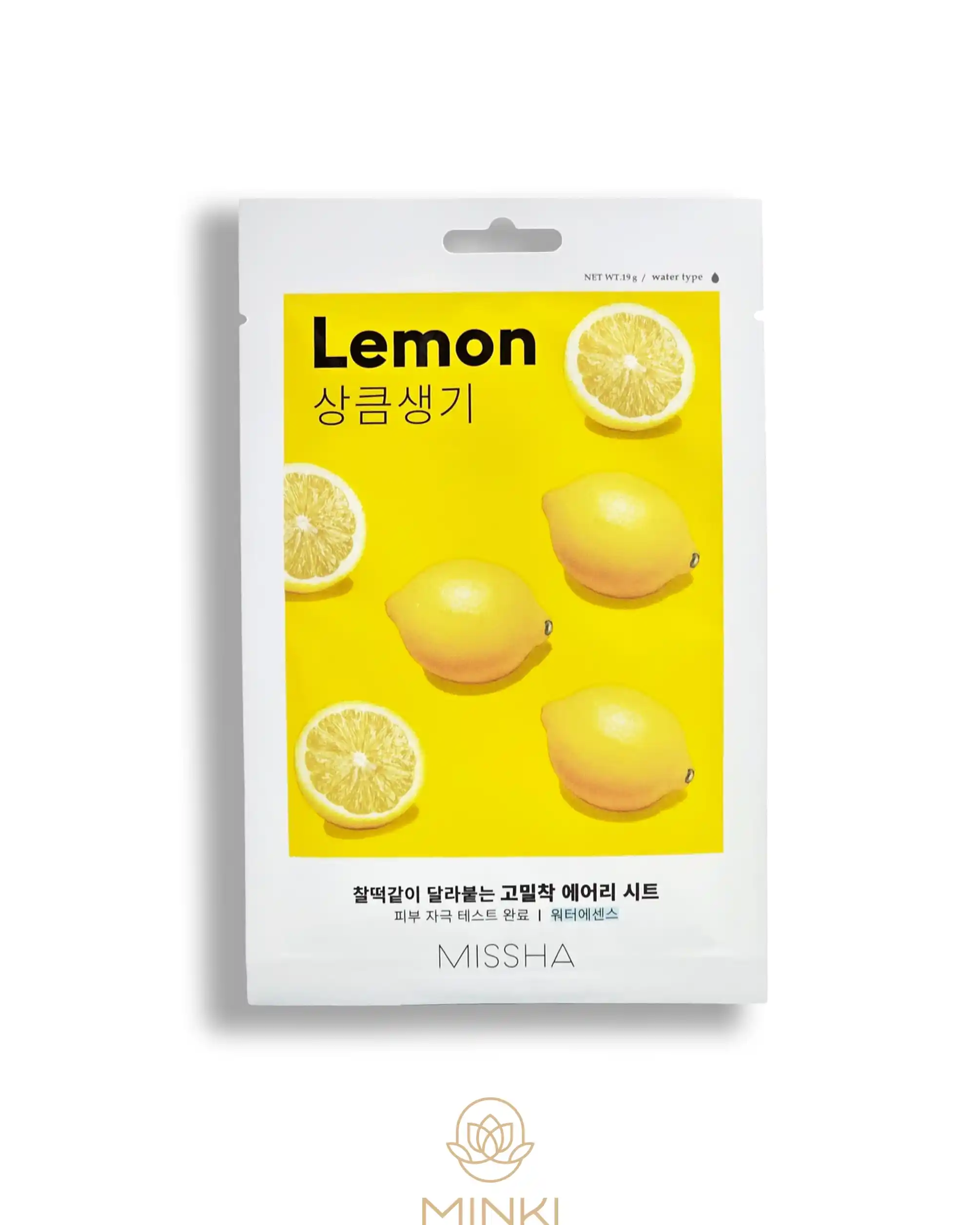 Mascarilla facial con vitamina C de MISSHA con extracto de limón para iluminar e hidratar la piel apagada