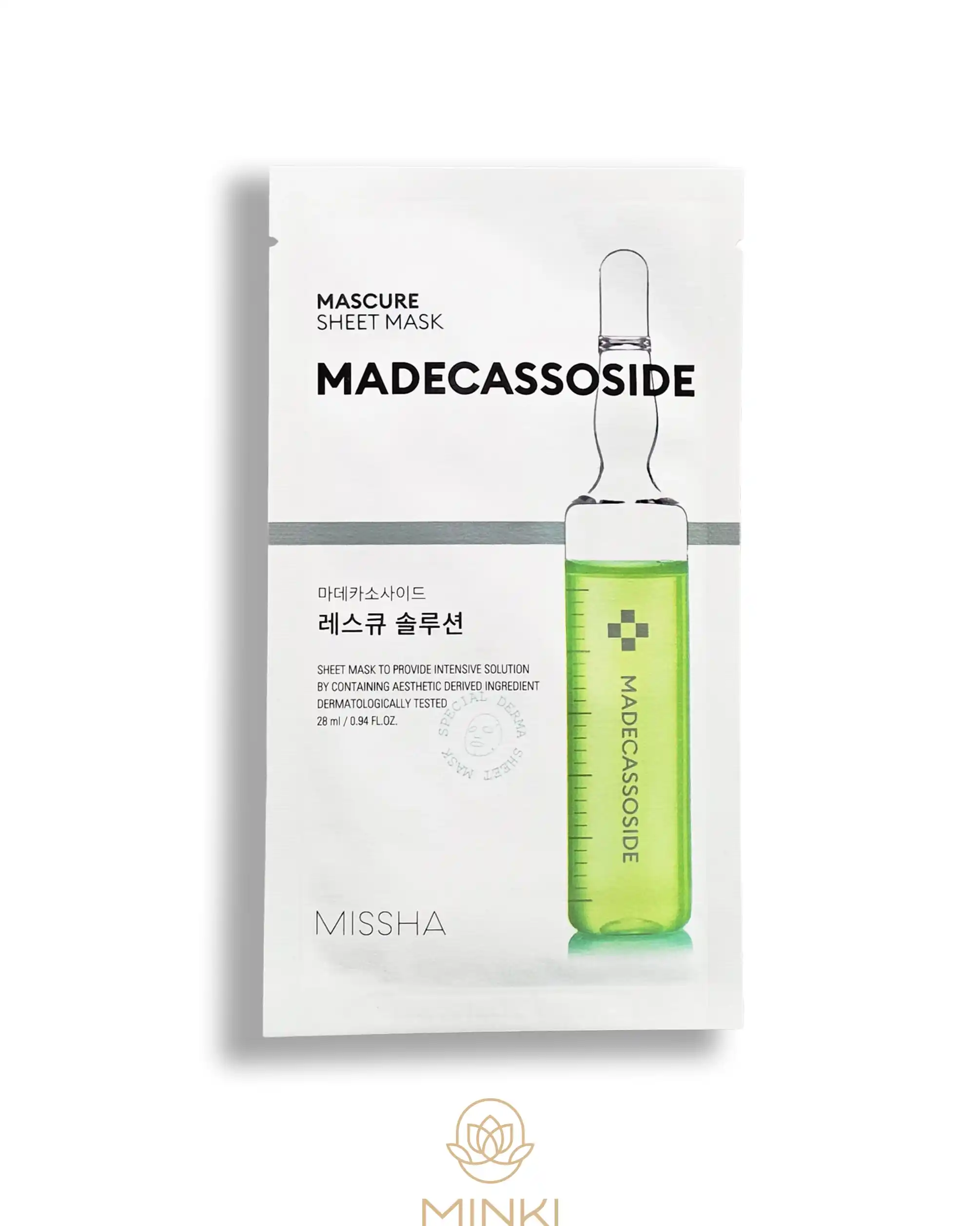 Mascarilla facial MISSHA para piel sensible con madecassoside y ceramidas