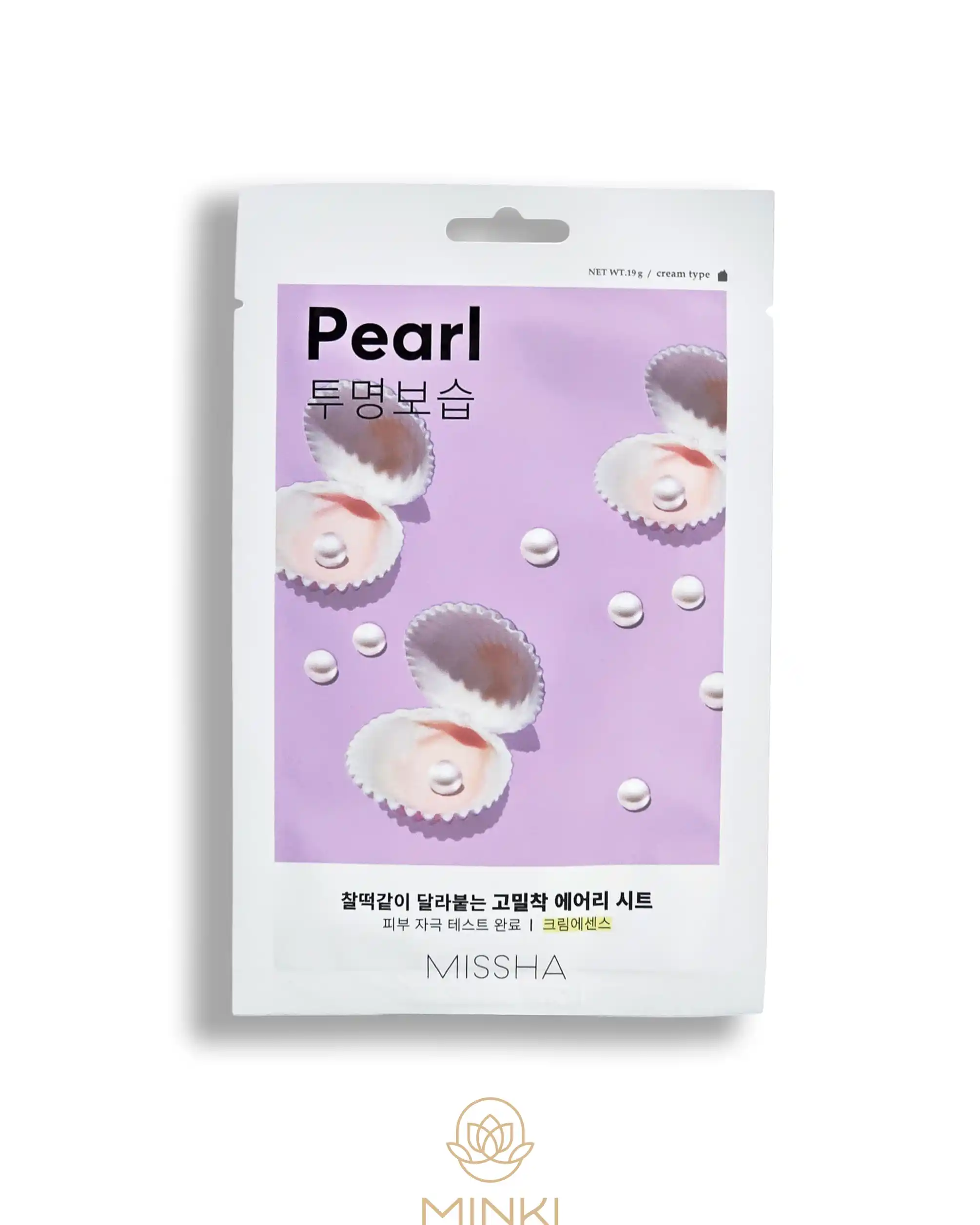 Mascarilla facial iluminadora coreana Missha con extracto de perla