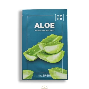 Mascarilla coreana de aloe vera THE SAEM Natural Aloe Mask Sheet , hidratante y calmante para piel sensible
