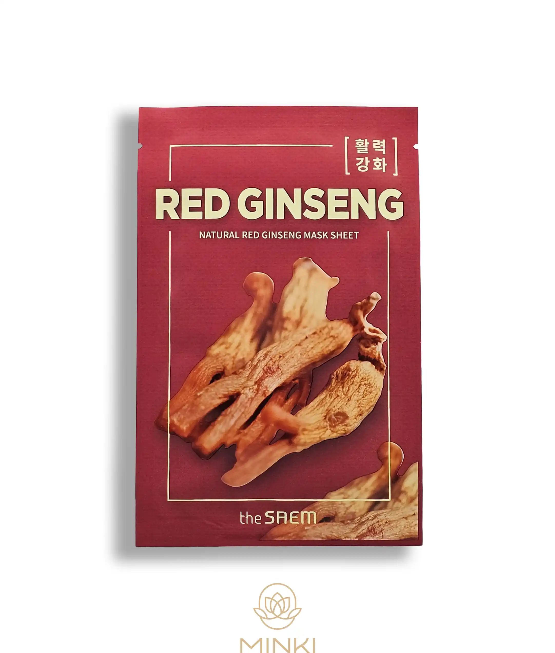 Mascarilla coreana con ginseng THE SAEM, reafirmante e hidratante para piel madura y apagada